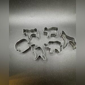 Set of 6 Miniature Steel Cookie Cutters Molds Giraffe Elephant Horse/Zebra